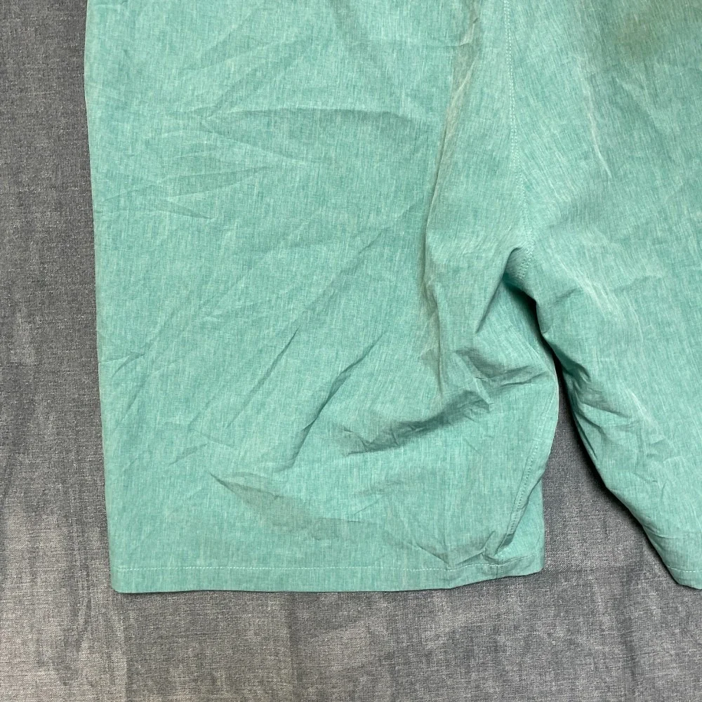 Nike Swim Board Shorts 38 Aqua Green Swoosh Logo Flat Front Slash Pockets Summer
